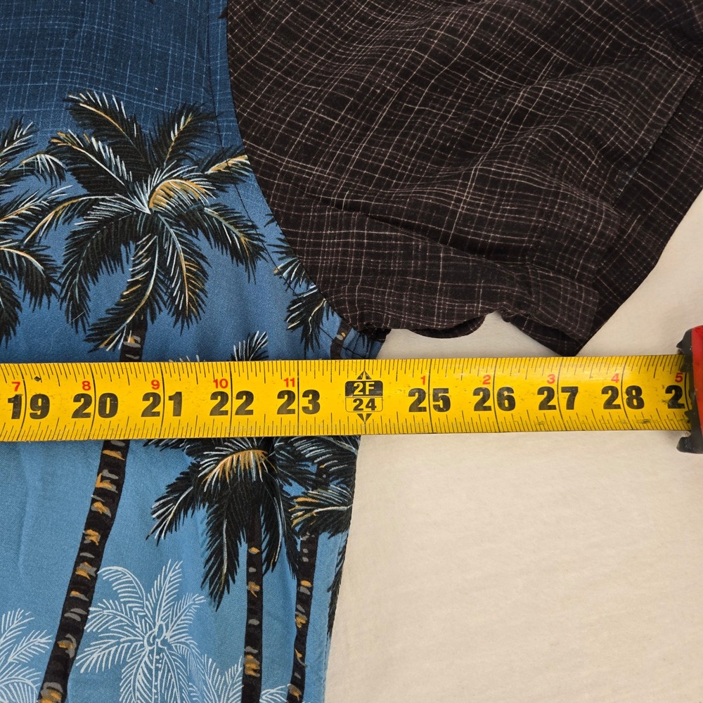 Campia Moda Mens XL Blue Tropical Palm Tree Rayon Hawaiian Button Down Shirt - Picture 5 of 6